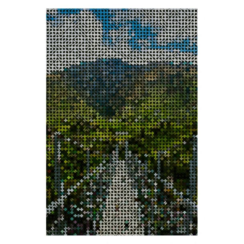 Grid landscape mountain river