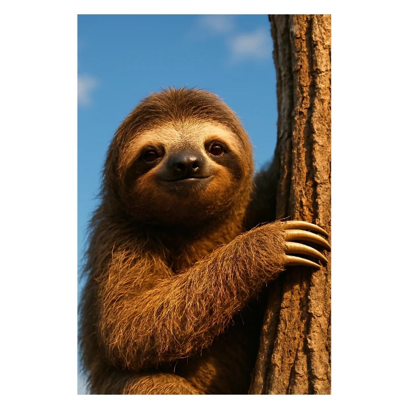 Sunlit sloth tree