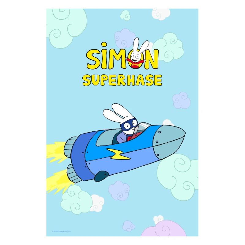 Simon Super Bunny avec vaisseau spatial et lettrage