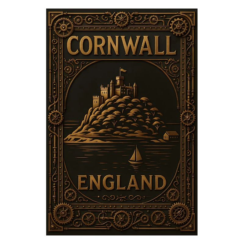Cornwall Angleterre – Affiche de voyage Steampunk
