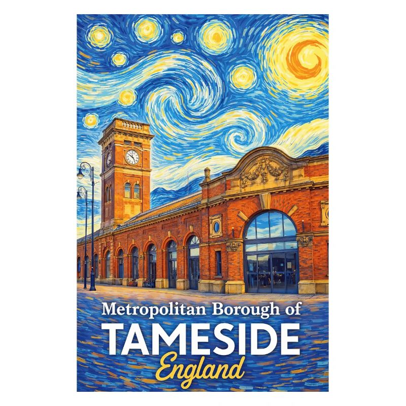 Tourbillon de nuages et briques de Tameside Angleterre