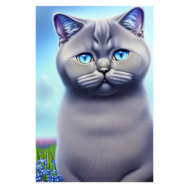 Chat mignon dans le champ de fleurs