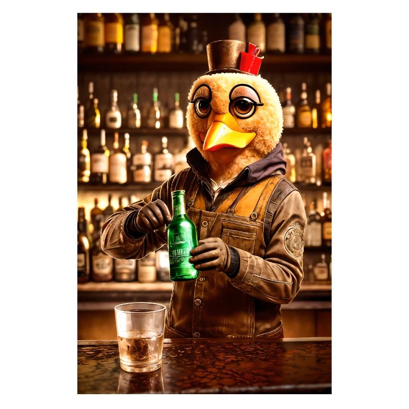 Pollo in un bar