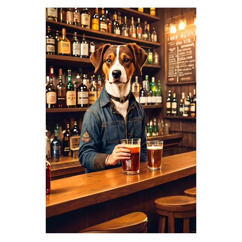Cane in un bar