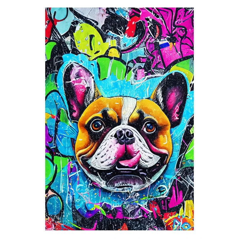 Impression pop art moderne | coloré | Bouledogue français