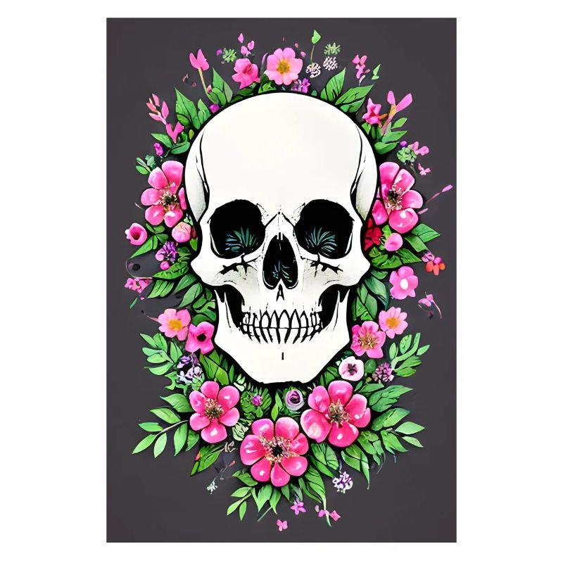 Crâne Fleur Crâne Crâne Crâne avec Fleurs