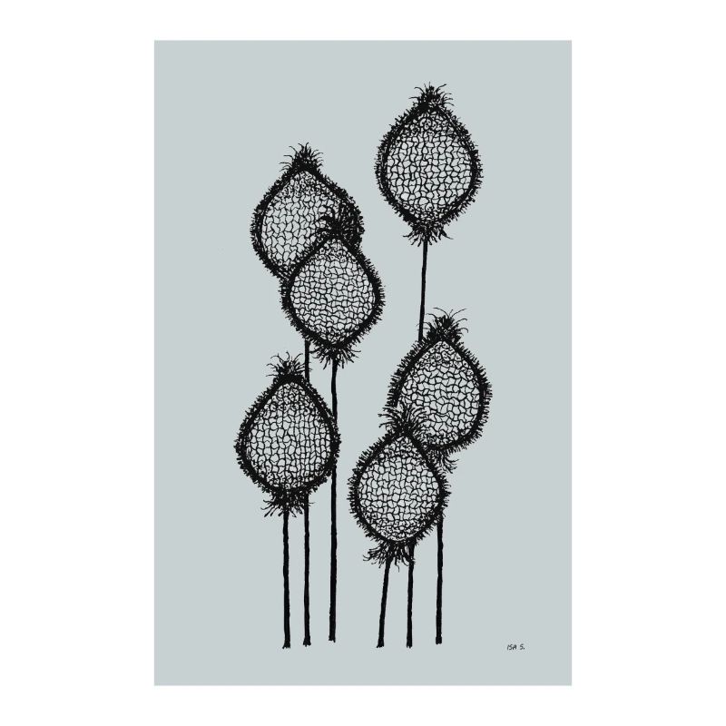 Mohn Knospen oder Ananas am Stiel? Poster abstrakt