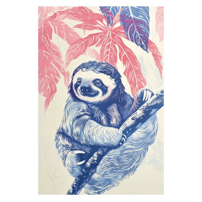 Tropical Sloth Print