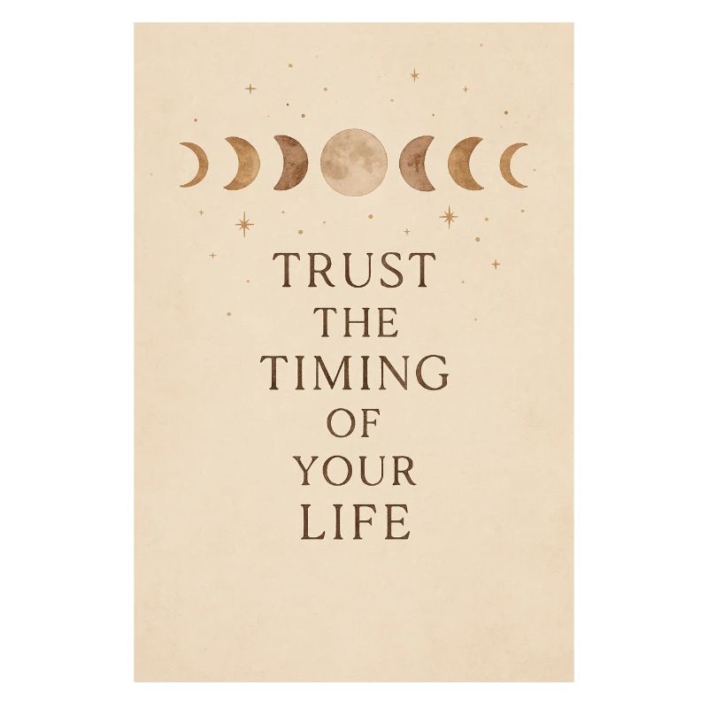 Faites confiance au timing - Affiche Boho Moon Phases