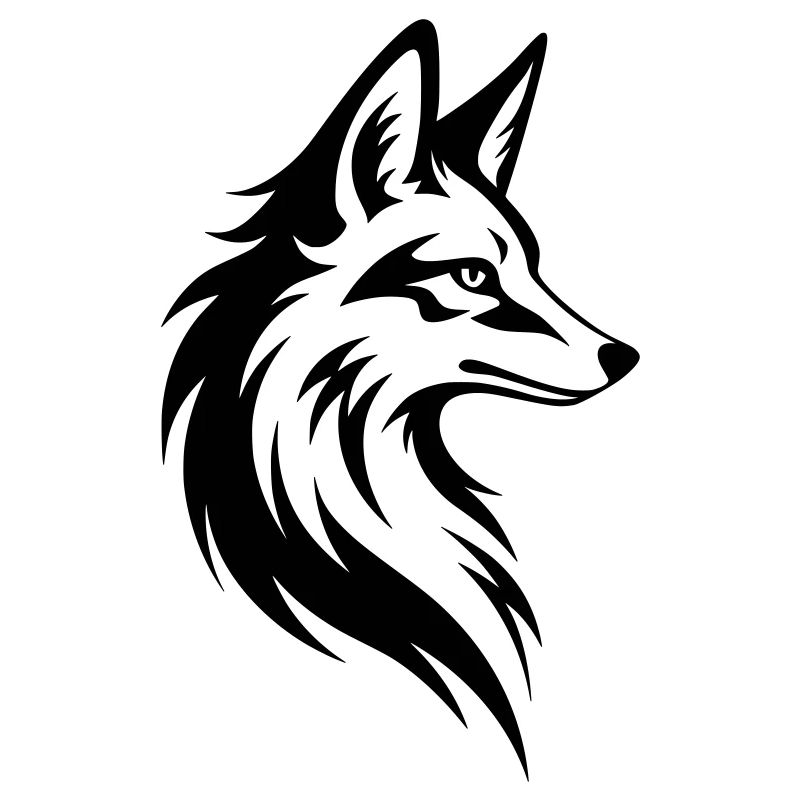 Style de tatouage minimaliste Fox Head