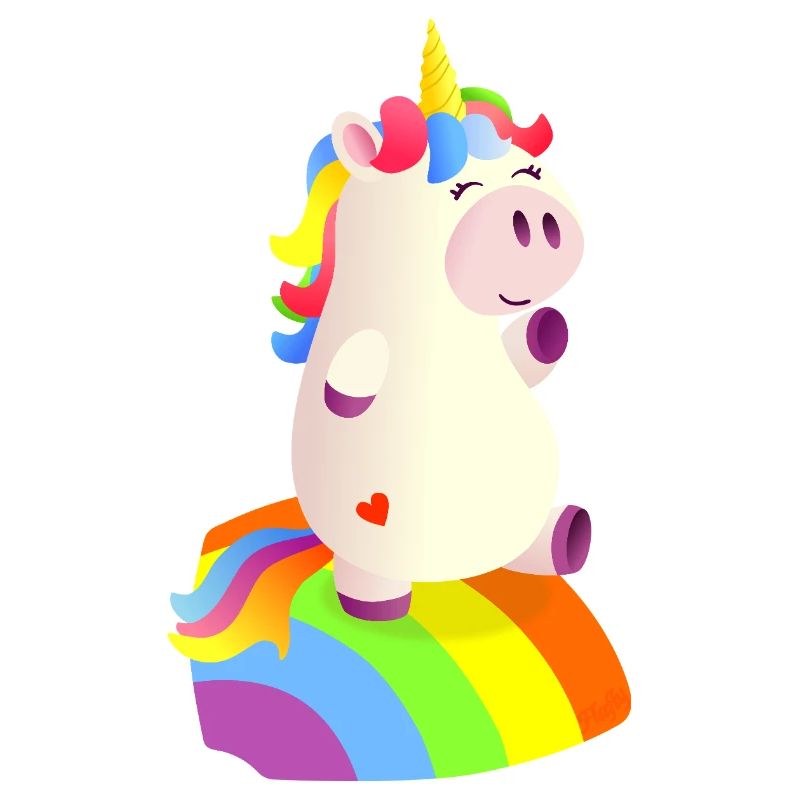 Magisches Einhorn auf dem Regenbogen - 🦄