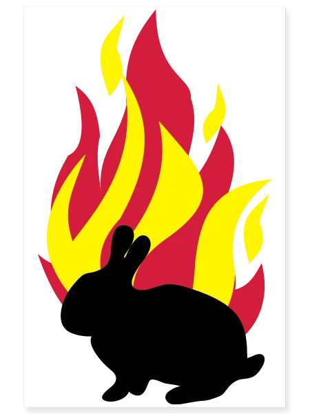 Hase mit Feuer
