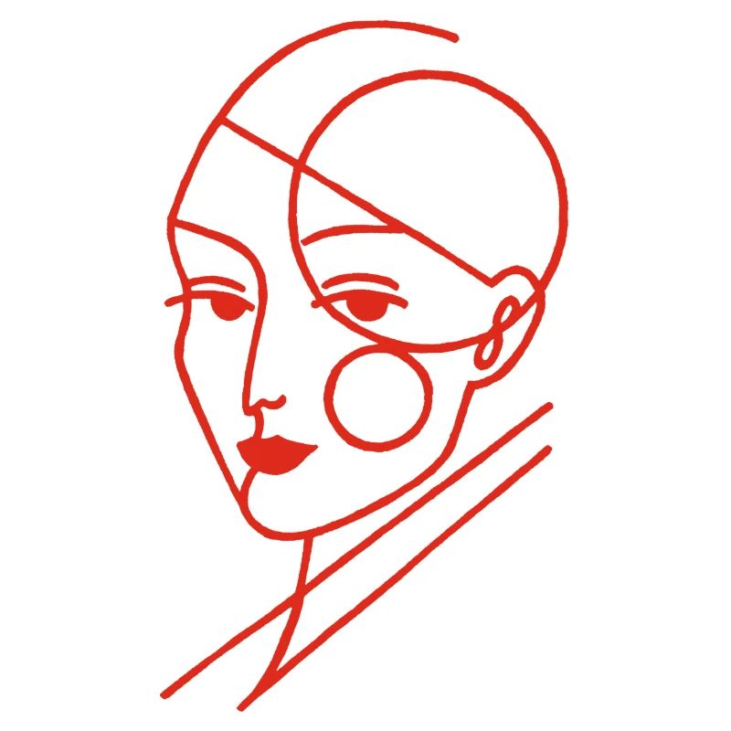 Red Geometric Human