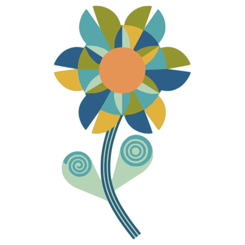 Graphic floral pattern in warm colours