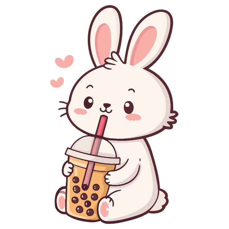 Pastel Bubble Tea Bunny