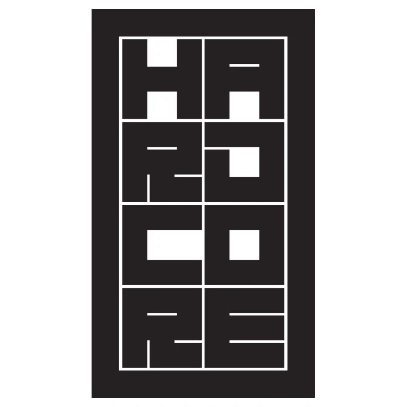 Hardcore - Grille typographique en blocs empilés