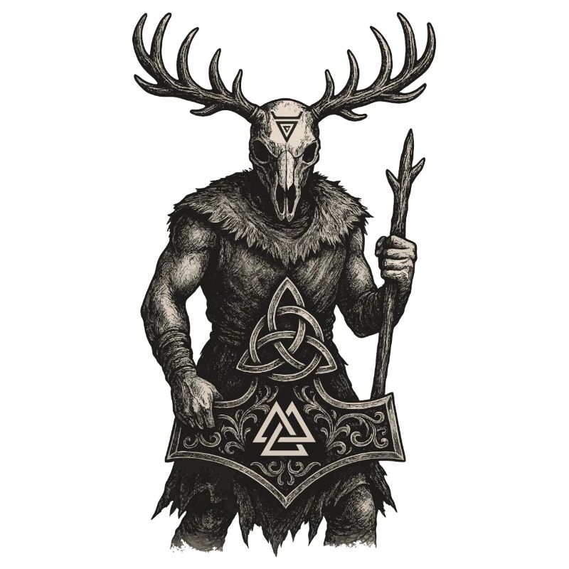 Wächter des Waldes | Valknut & Mjölnir Totem