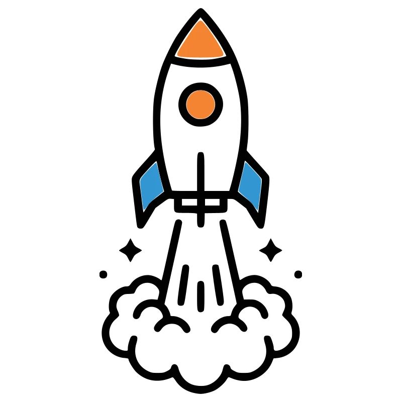 Comic spatial Rocket Launch