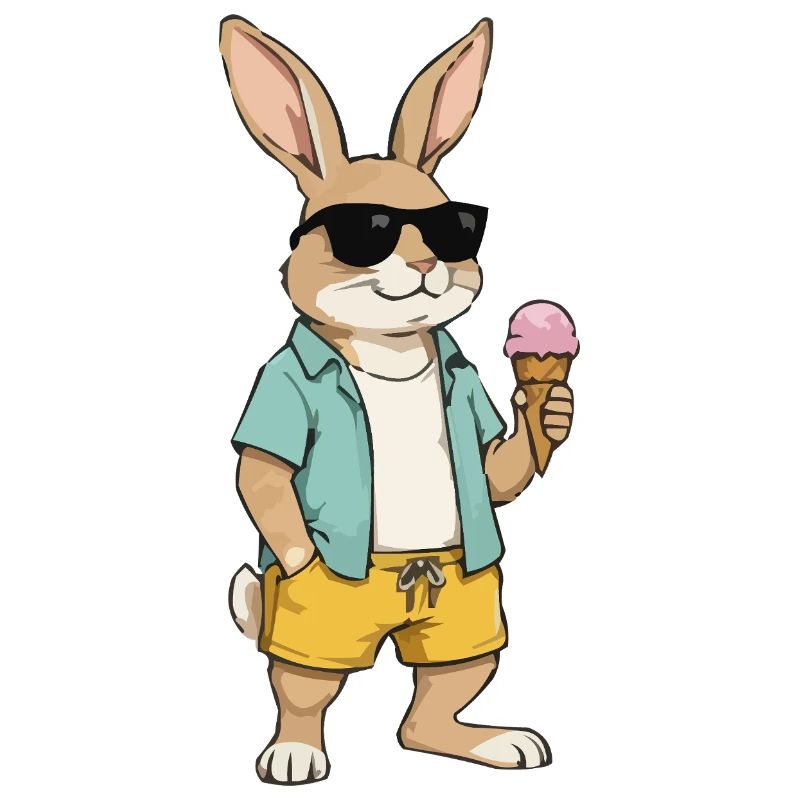 Sonnen Hase mit Eis am Strand