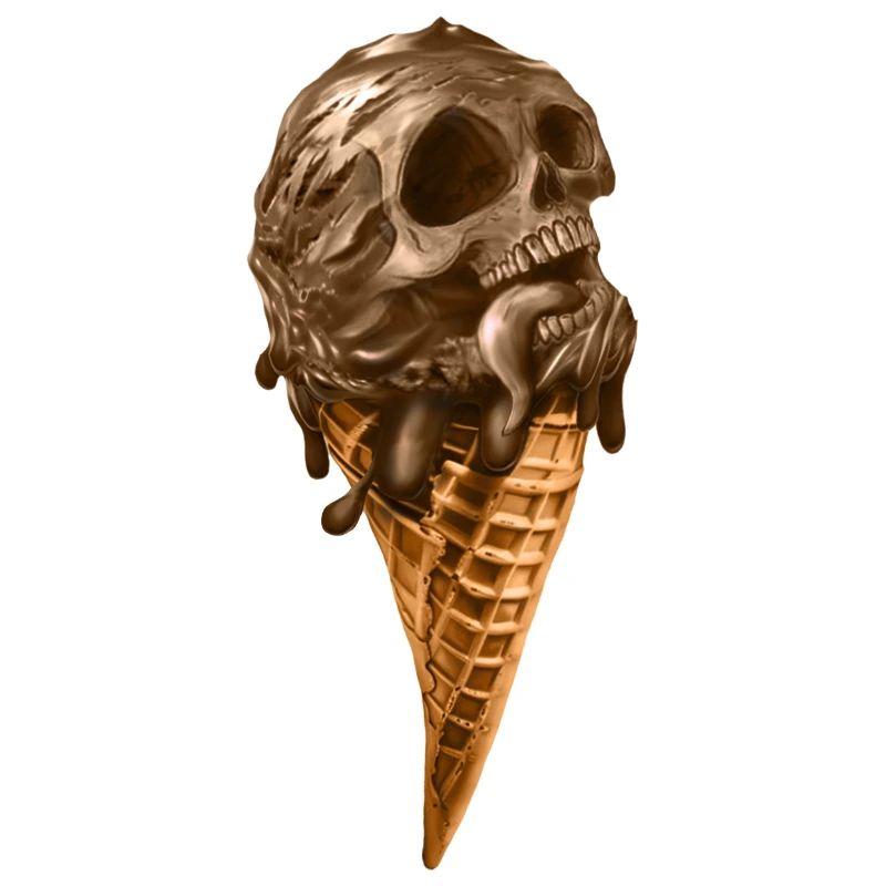 Softeis mit ätherischem Totenkopf