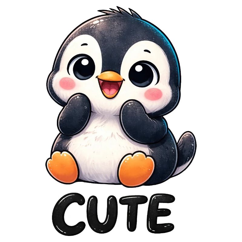 Pingouin chibi mignon timide timide mignon