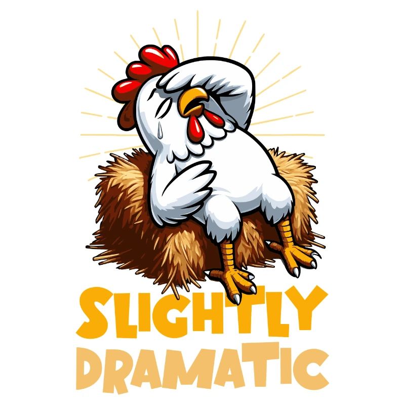 Slightly Dramatic – Chicken on Hay Bale