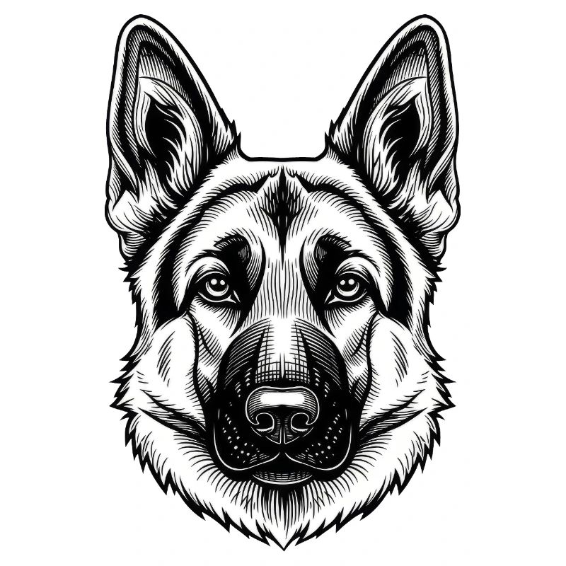 Inkline German Shepherd Head