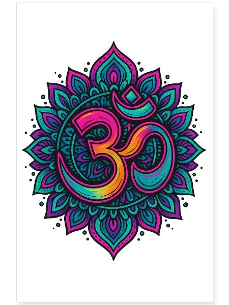 Psychedelisches Om Goa Mandala