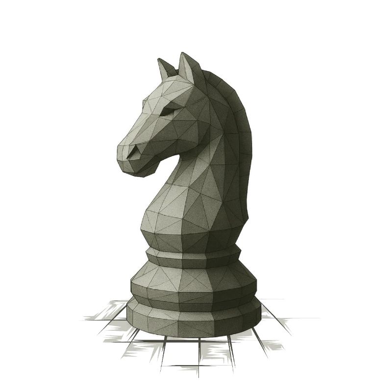 Low Poly Chess Knight Design