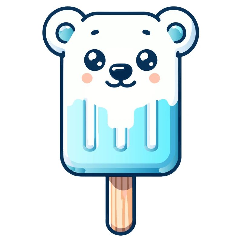 Ein Eis in Form eines lächelnden Eisbären