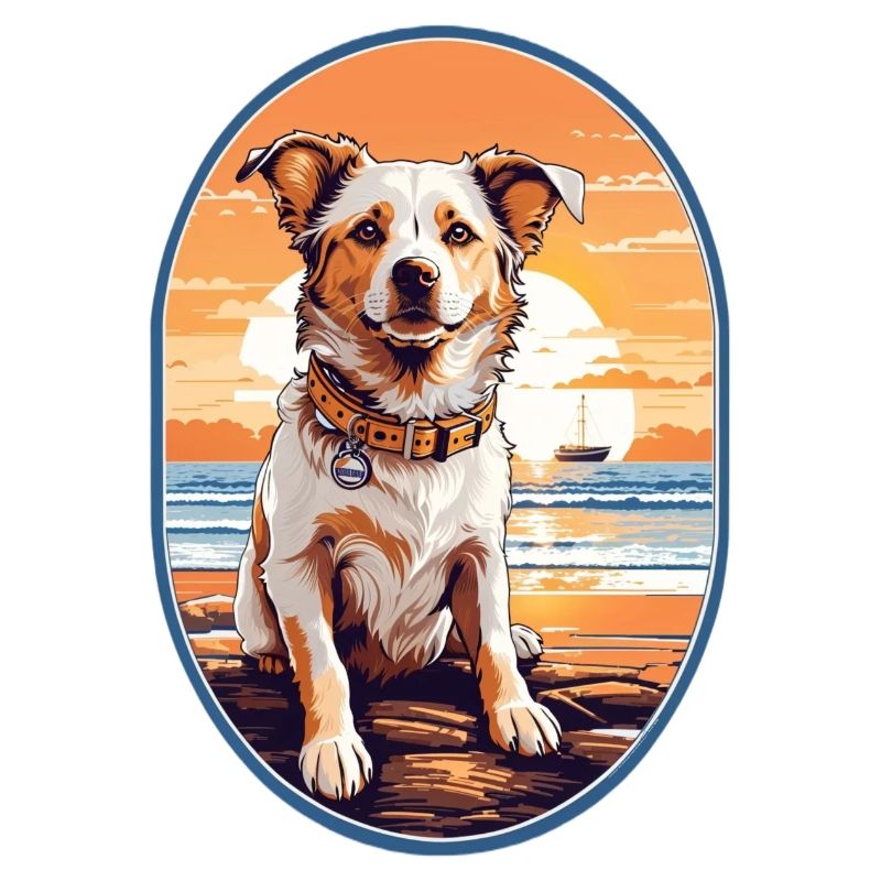 Chien sur la plage