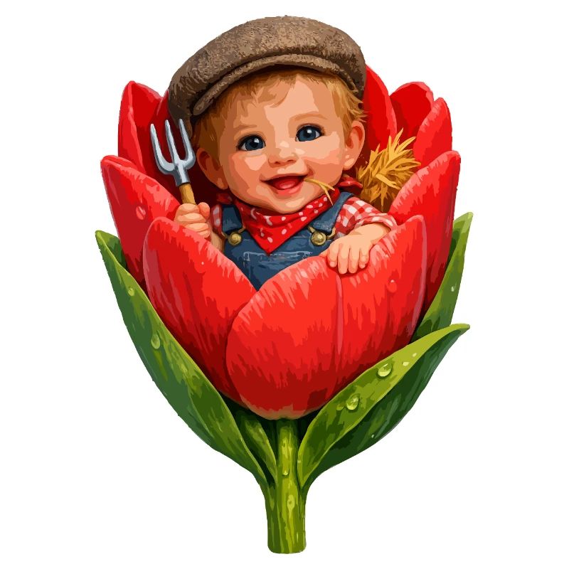 Bébé dans Tulip Bud