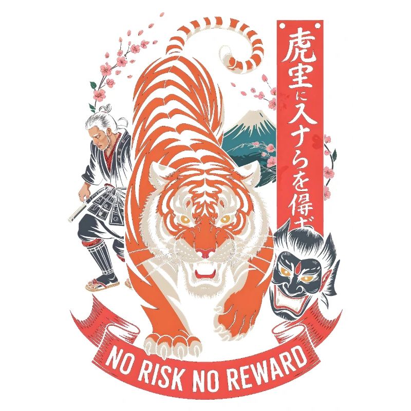 Design du Tiger Samurai Sans Risque Sans Récompense