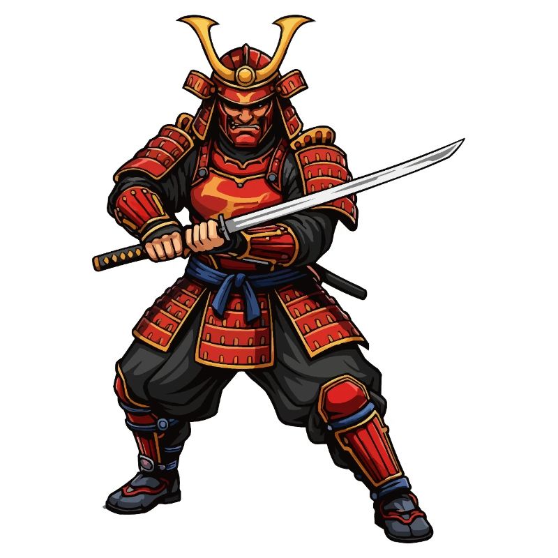 Samurai Krieger in Rot