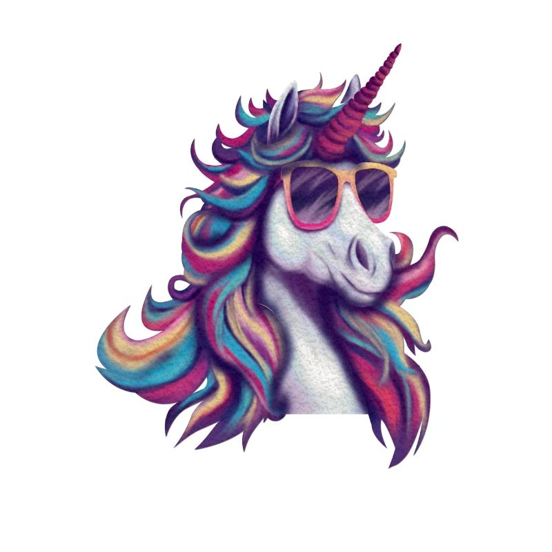 cooles Einhorn mit Sonnenbrille Regenbogenfarben