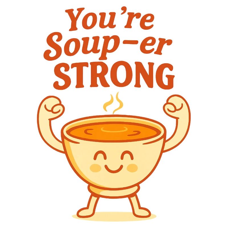 Vous êtes Soup-er Strong Mignon Jeu de mots design