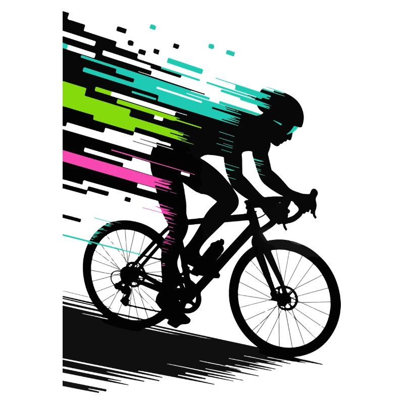 Glitch Pixel Cyclist – Digital Speed Art