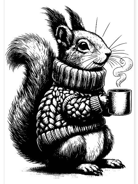 Eichhörnchen mit Tee