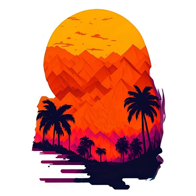 Coucher de soleil dans le désert
