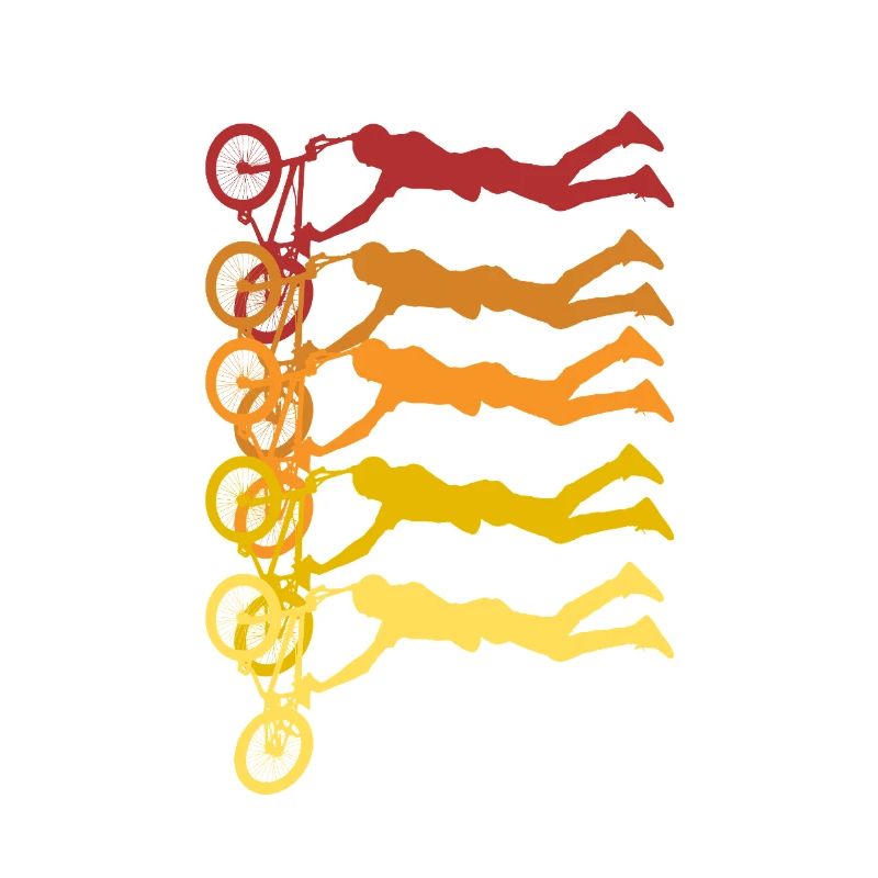 Colored Cyclists Silhouettes