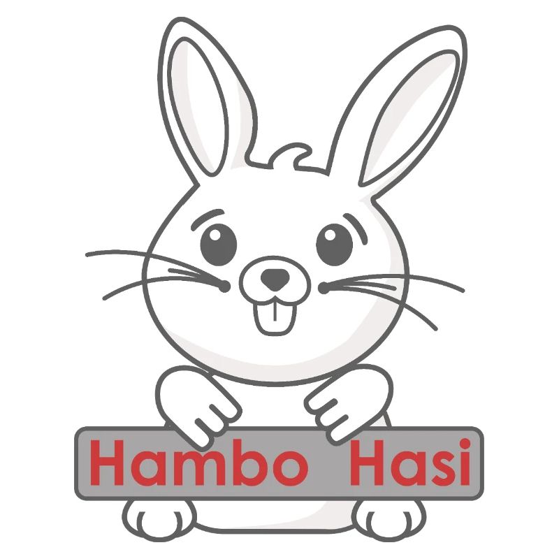 Smiling bunny with logo