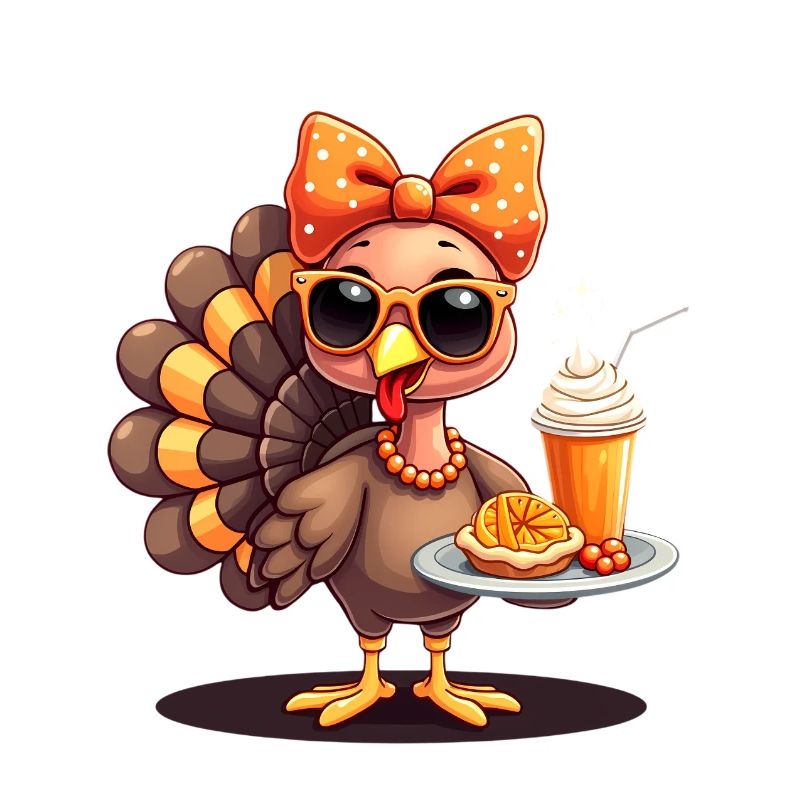 Dinde de Thanksgiving avec lunettes de soleil