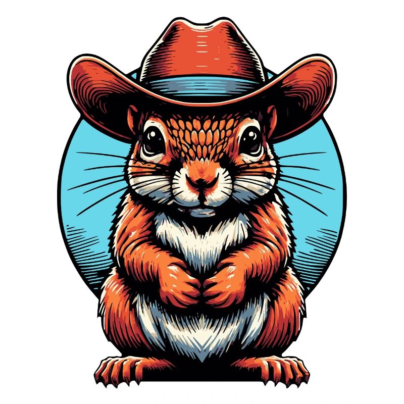 Cowboy Squirrel Graphic