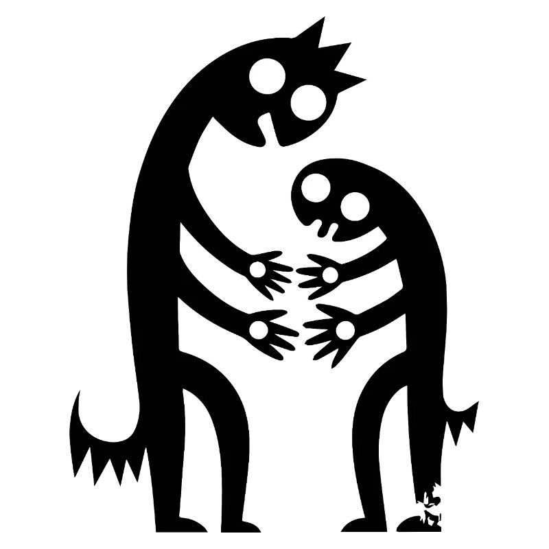 Abstract Figures Hug Creative Monochrome