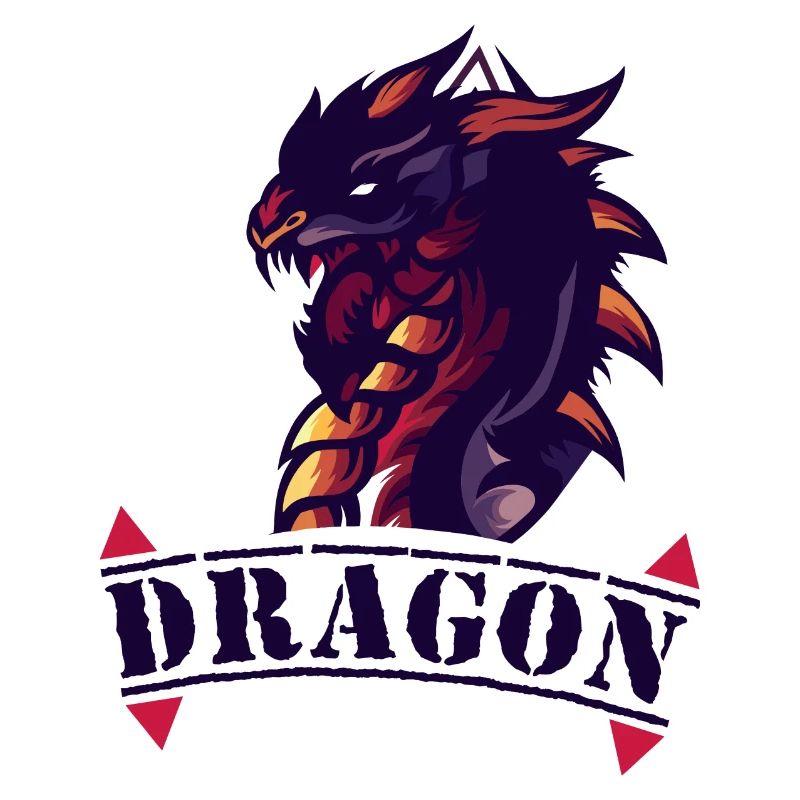 Logo du dragon avec accents de feu