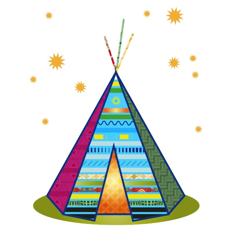 Colorful teepee tent – imaginative pattern