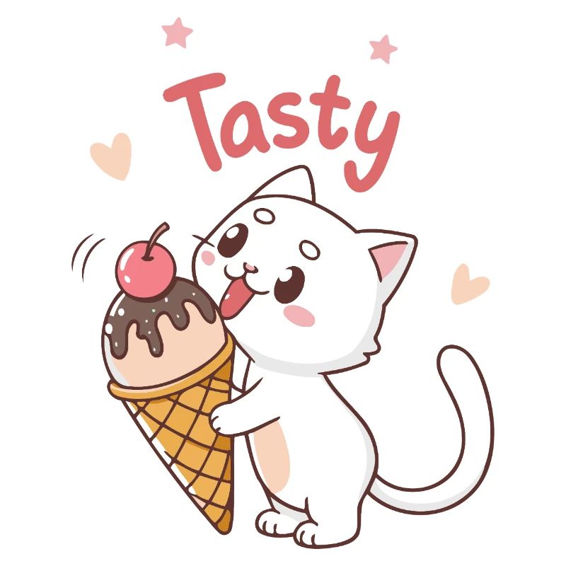 Leckere Eiscreme-Gourmetkatze