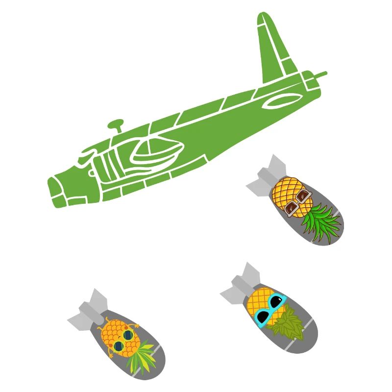 Avion bombe ananas vert