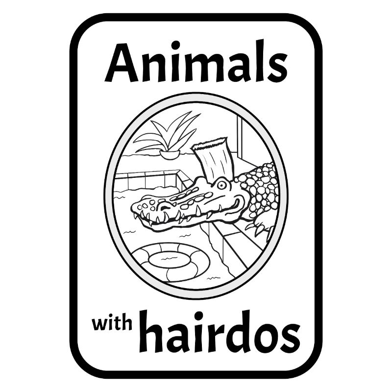 Crocodile avec coiffure