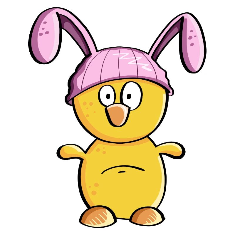 Little chick with Easter bunny hat - Easter